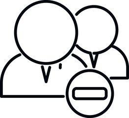 Poster - delete user icon outline vector. people service. remove privacy