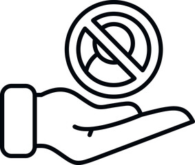 Poster - keep remove user icon outline vector. people service. account privacy