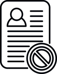 Poster - remove user data icon outline vector. delete service. online account