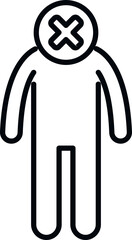 Poster - delete people icon outline vector. remove account. user sign