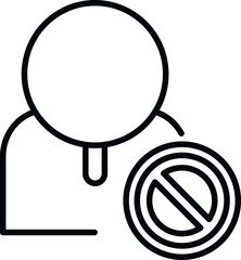 Poster - block account icon outline vector. delete service. remove user