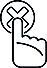 Poster - delete button icon outline vector. people service. account user