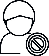 Poster - account delete icon outline vector. people service. data person
