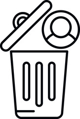 Poster - recycle bin icon outline vector. delete service. social internet