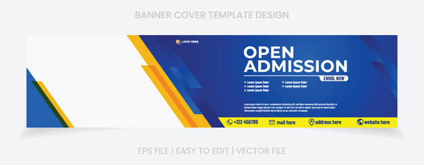 Fototapete - banner social media school admission banner design