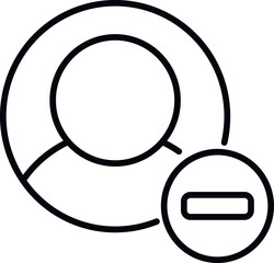 Poster - delete user icon outline vector. sign profile. trash button