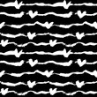 © Anna Babii - Handdrawn Dry Brush Seamless Strokes with Hearts Pattern.