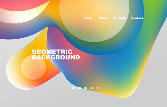 Abstract liquid background for your landing page design. Web page for website or mobile app wallpaper