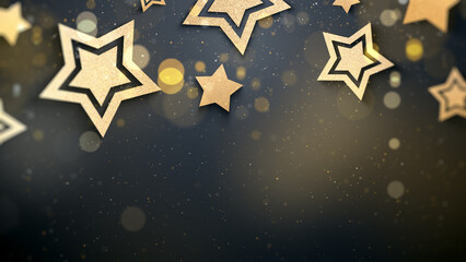 Wall Mural - gold star award frame background with copy space.