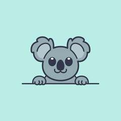 Wall Mural - Cute Peeking Koala Vector Illustration