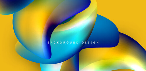 Beautiful liquid shapes with fluid colors abstract background