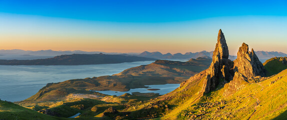 Canvas Print - Old Man of Storr panorama on Isle of Skye, Scotland