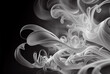Abstract white smoke on black isolated background. Place for text. Generative AI technology