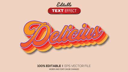 Poster - 3D editable text effect delicious theme