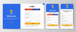 Set of Sign Up and Sign In forms. Blue gradient. Mobile Registration and login forms page. Professional web design, full set of elements. User-friendly design materials.	