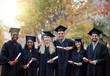 © S Fanti/peopleimages.com - Success, graduation and portrait of friends with a diploma for education, future and college achievement in Australia. Happy, motivation and group of students with certificate from university