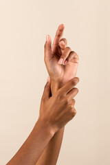Wall Mural - crop black woman showing manicure