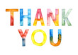 © Nataliia - Watercolor hand drawn lettering isolated. Handwritten message. Thank You. Can be used as a print on t-shirts and bags, for cards, banner or poster. thank you card background.