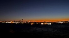 Brooklyn At Dawn.  A Timelapse Recording Taken From A Ship At Dawn As It Turns In The Buttermilk Channel And Moves To Dock In Brooklyn, New York City.