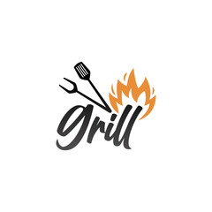 Poster - Logo template for barbecue restaurant. Vector EPS 10