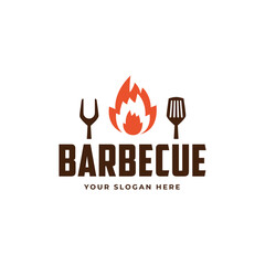 Poster - Logo template for barbecue restaurant. Vector EPS 10