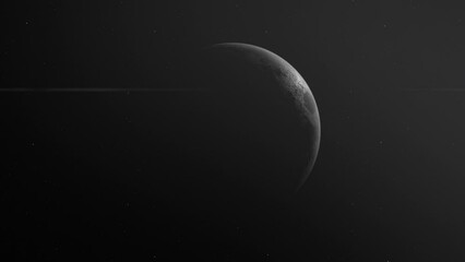 Wall Mural - Moon Slightly Illuminated With Light On A Dark Sky.