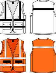 Wall Mural - vector line art safety vest