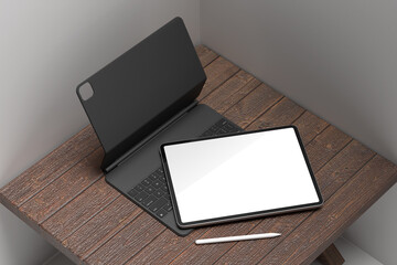 Wall Mural - Responsive Tablet Computer with blank screen, Business online
