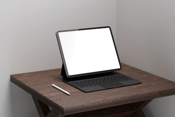 Fototapete - Responsive Tablet Computer with blank screen, Business online
