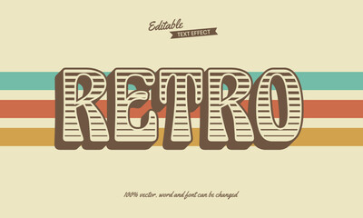 Wall Mural - Retro Groovy Text Effect Style Editable