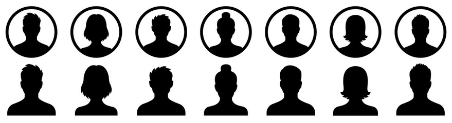 avatar icon. profile icons set. male and female avatars set. vector illustration