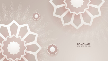 Wall Mural - Islamic greetings ramadan kareem card design with lanterns and mandala pattern. Vector illustration