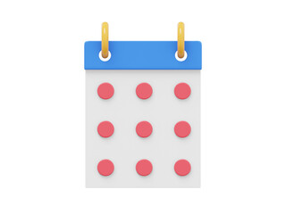 Poster - Simple flip calendar. 3D rendering. Icon on white background.