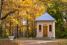 Small Chapel In A Beautiful Autumn Park
