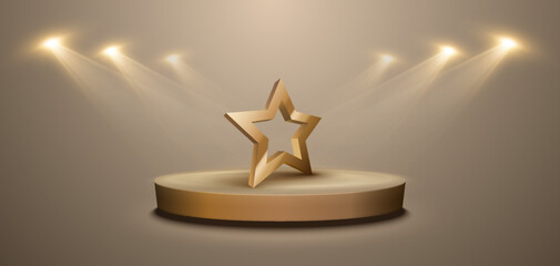 Aufkleber - Award Nomination Background. Luxury Banner With Spotlights and Stage