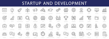 Development & Start Up Thin Line Icons Set. Development Editable Stroke Icon. Start Up Symbols Collection. Vector Illustration