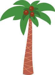 Wall Mural - Isolated Big palm tree in flat style