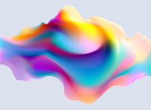 Fluid 3D Object. Colorful Liquid Element On White Background. Vector Geometric Shape For Poster And Cover Design.