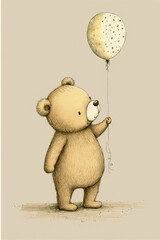 small bear with balloon