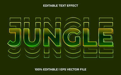 Poster - jungle editable text effect, lettering typography font style, green 3d text for tittle