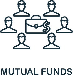 Wall Mural - Mutual Funds icon. Monochrome simple Investments icon for templates, web design and infographics