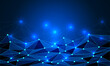 © patthana - Abstract blue triangle low polygon technology futuristic network connect background vector