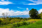 Fototapeta Na ścianę - Beautiful mountain landscape city panorama forest trees nature Costa Rica.