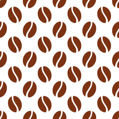 Wall Mural - coffee beans seamless wallpaper pattern brown background. vector illustration.