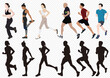 © taehee - Exercise Running Healthy Male Female Sports Vector Silhouette