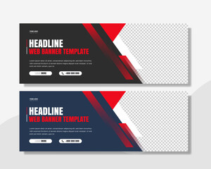 creative digital web banner template design. simple and modern