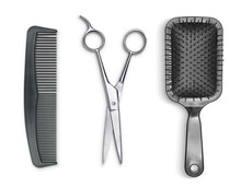 Comb, Scissors And Brush