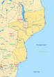 © M&M Baciu - Mozambique map with cities streets rivers lakes
