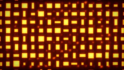 Wall Mural - blazing orange and red 3d blocks - geometrical abstract bg - loop video