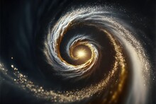  A Spiral Of Light In The Middle Of A Dark Background With Stars In The Middle Of The Image And A Bright Light In The Middle Of The Middle Of The Image, With A Black Background.